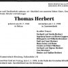 Herbert Thomas 1902-1995 Todesanzeige